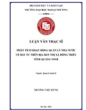 Luận văn Thạc sĩ Quản lý kinh tế: Phân tích hoạt động quản lý nhà nước về đầu tư trên địa bàn thị xã Đông Triều tỉnh Quảng Ninh