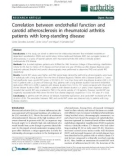 Báo cáo y học: Correlation between endothelial function and carotid atherosclerosis in rheumatoid arthritis patients with long-standing disease