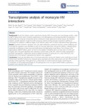 Báo cáo y học: Transcriptome analysis of monocyte-HIV interaction