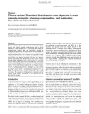 Báo cáo y học: Clinical review: The role of the intensive care physician in mass casualty incidents: planning, organisation, and leadership