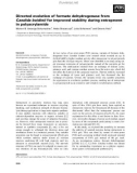 Báo cáo khoa học: Directed evolution of formate dehydrogenase from Candida boidinii for improved stability during entrapment in polyacrylamide