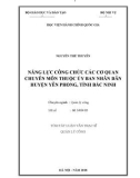 Tóm tắt Luận văn Thạc sĩ Quản lý công: Năng lực công chức các cơ quan chuyên môn thuộc Ủy ban nhân dân huyện Yên Phong, tỉnh Bắc Ninh