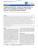 Báo cáo y học: Looking through the 'window of opportunity': is there a new paradigm of podiatry care on the horizon in early rheumatoid arthritis