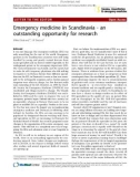 Báo cáo y học: Emergency medicine in Scandinavia - an outstanding opportunity for research