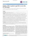 Báo cáo y học: Quality of life in patients aged 80 or over after ICU discharge