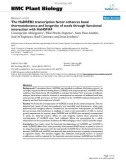 báo cáo khoa học: The HaDREB2 transcription factor enhances basal thermotolerance and longevity of seeds through functional interaction with HaHSFA9