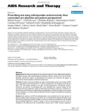 Báo cáo y học: Prescribing and using self-injectable antiretrovirals: How concordant are physician and patient perspectives?