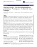 báo cáo khoa học: Identifying quality improvement intervention publications - A comparison of electronic search strategies