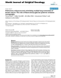 Báo cáo khoa học: Pulmonary echinococcosis mimicking multipl lung metastasis of breast cancer: The role of fluoro-deoxy-glucose positron emission tomography