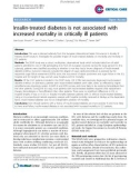 Báo cáo y học: Insulin-treated diabetes is not associated with increased mortality in critically ill patients