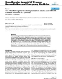 Báo cáo y học: The role of emergency medicine physicians in trauma care in North America: evolution of a specialty