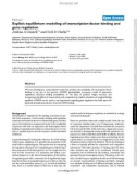 Báo cáo y học: Explicit equilibrium modeling of transcription-factor binding and gene regulation