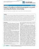 Báo cáo y học: Impact of resilience enhancing programs on youth surviving the Beslan school siege