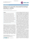 Báo cáo y học: Preferences in traumatic intracranial hemorrhage: bleeding vs. clotting