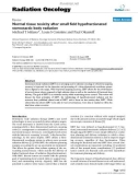 Báo cáo khoa học: Normal tissue toxicity after small field hypofractionated stereotactic body radiation