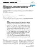 Báo cáo y học: Diagnostic accuracy of pattern differentiation algorithm based on Chinese medicine theory: a stochastic simulation study