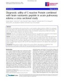 Báo cáo y học: Diagnostic utility of C-reactive Protein combined with brain natriuretic peptide in acute pulmonary edema: a cross sectional study