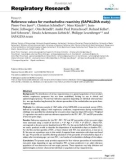 Báo cáo y học: Reference values for methacholine reactivity (SAPALDIA study)