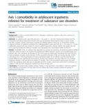 Báo cáo y học: Axis I comorbidity in adolescent inpatients referred for treatment of substance use disorders