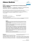 Báo cáo y học: Further validation of the Health Scale of Traditional Chinese Medicine (HSTCM)