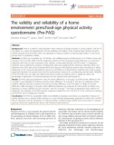 Báo cáo y học: The validity and reliability of a home environment preschool-age physical activity questionnaire (Pre-PAQ)