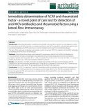 Báo cáo y học: Immediate determination of ACPA and rheumatoid factor - a novel point of care test for detection of anti-MCV antibodies and rheumatoid factor using a lateral-flow immunoassay