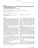 Báo cáo y học: Bench-to-bedside review: Leadership and conflict management in the intensive care unit