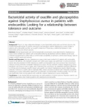 Báo cáo sinh học: Bactericidal activity of oxacillin and glycopeptides against Staphylococcus aureus in patients with endocarditis: Looking for a relationship between tolerance and outcome