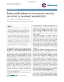 Báo cáo y học: Patients with diabetes in the intensive care unit; not served by treatment, yet protected