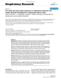 Báo cáo y học: Pre-natal and post-natal exposure to respiratory infection and atopic diseases development: a historical cohort study