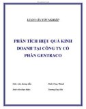 ĐỀ TÀI PHÂN TÍCH HIỆU QUẢ KINH DOANH TẠI CÔNG TY CỔ PHẦN GENTRACO 