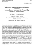 Báo cáo sinh học: Effects of major histocompatibility complex on antibody response in F 1 and F 2 crosses of chicken lines