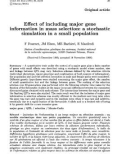 Báo cáo sinh học: Effect of including major gene information in mass selection: a stochastic simulation in a small population