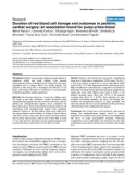 Báo cáo y học: Duration of red blood cell storage and outcomes in pediatric cardiac surgery: an association found for pump prime blood