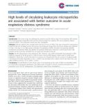 Báo cáo y học: High levels of circulating leukocyte microparticles are associated with better outcome in acute respiratory distress syndrome