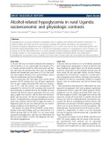 Báo cáo hóa học: Alcohol-related hypoglycemia in rural Uganda: socioeconomic and physiologic contrasts