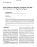 Báo cáo hóa học: Using Noninvasive Wearable Computers to Recognize Human Emotions from Physiological Signals