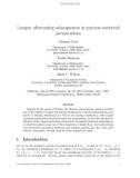 Báo cáo toán học: Longest alternating subsequences in pattern-restricted permutations