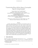 Báo cáo toán học: Constructing ﬁfteen inﬁnite classes of nonregular bipartite integral graphs