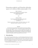 Báo cáo toán học: Generating symplectic and Hermitian dual polar spaces over arbitrary ﬁelds nonisomorphic to F2