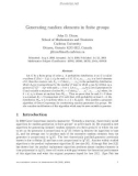 Báo cáo toán học: Generating random elements in ﬁnite groups.