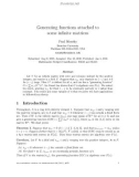 Báo cáo toán học: Generating functions attached to some inﬁnite matrices