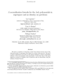 Báo cáo toán học: A normalization formula for the Jack polynomials in superspace and an identity on partitions