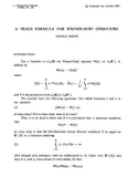 Báo cáo toán học: A trace formula for Wiener-Hopf operators 