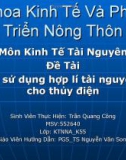 Đề Tài Quản lý sử dụng hợp lí tài nguyên nước cho thủy điện