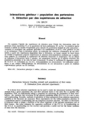 báo cáo khoa học: Interactions géniteur x Il. Détection par des population des partenaires expériences de sélection