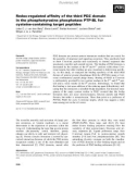 Báo cáo khoa học: Redox-regulated afﬁnity of the third PDZ domain in the phosphotyrosine phosphatase PTP-BL for cysteine-containing target peptides