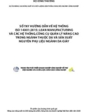 Sổ tay hướng dẫn về hệ thống ISO 14001: 2015; lean manufacturing và các hệ thống,công cụ quản lý nâng cao trong ngành thuộc da và sản xuất nguyên phụ liệu ngành da giày