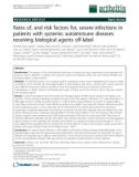 Báo cáo y học: Rates of, and risk factors for, severe infections in patients with systemic autoimmune diseases receiving biological agents off-label