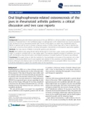 báo cáo khoa học: Oral bisphosphonate-related osteonecrosis of the jaws in rheumatoid arthritis patients: a critical discussion and two case reports